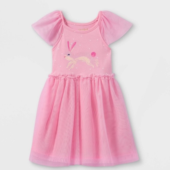 Cat & Jack Other - Cat & Jack Sequin Bunny Short Sleeve Tutu Dress